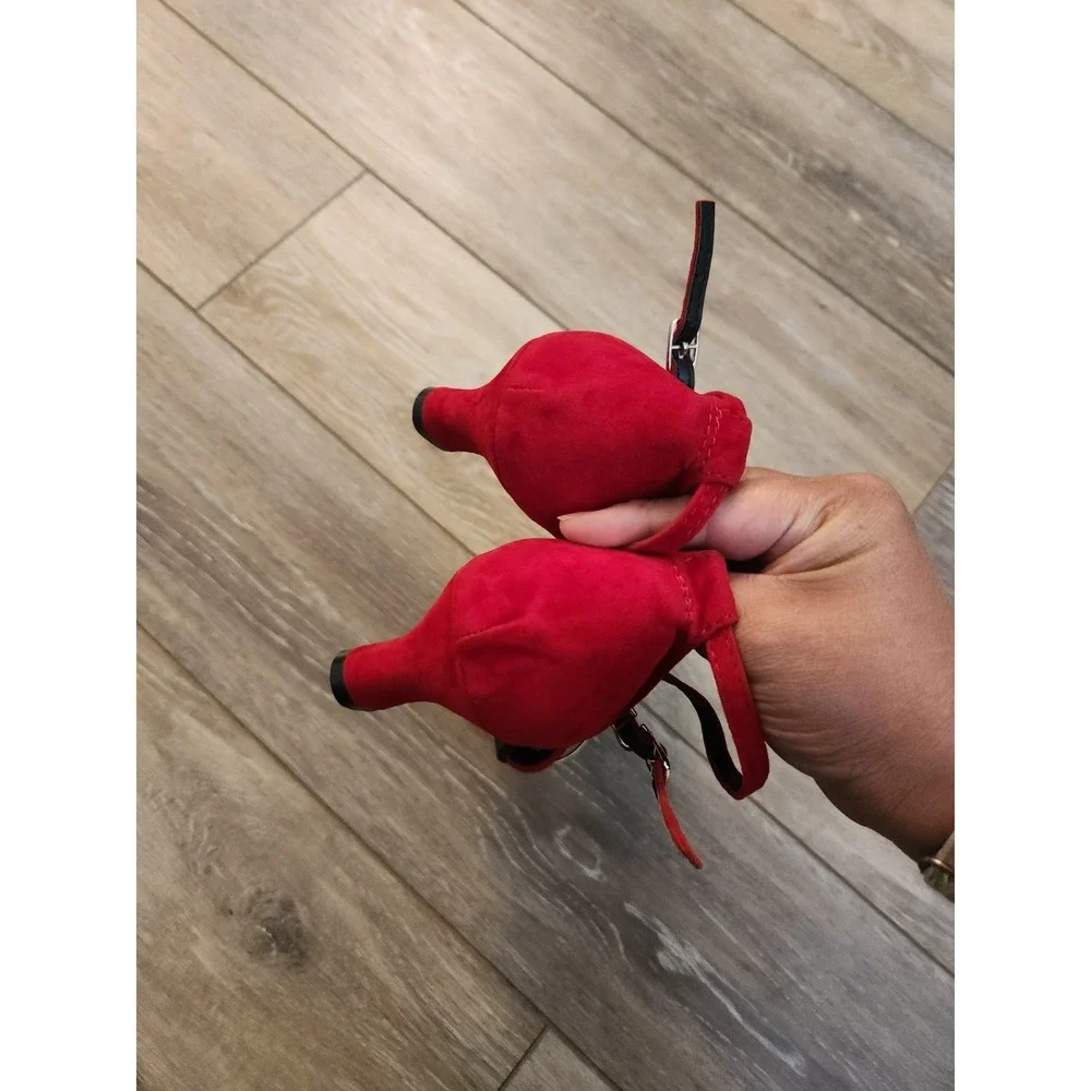 Modern Latin Dance Shoes Women's Red Dance Shoes Medium High Heels Soft Sole